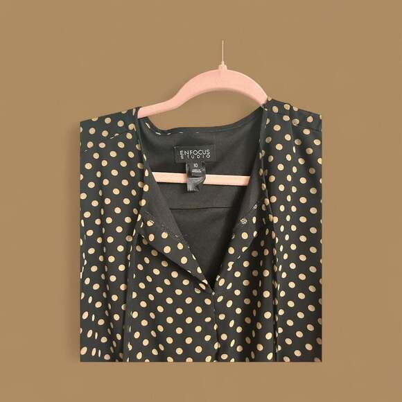 En Focus Studio Polka Dots Elastic Waist Dress - Picture 4 of 6